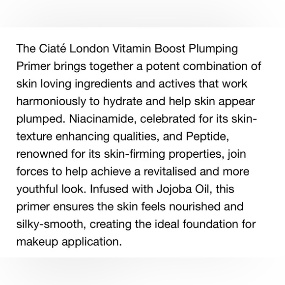💕 2 for $40 💕 Ciate Vitamin Boost Plumping Primer - Picture 4 of 5